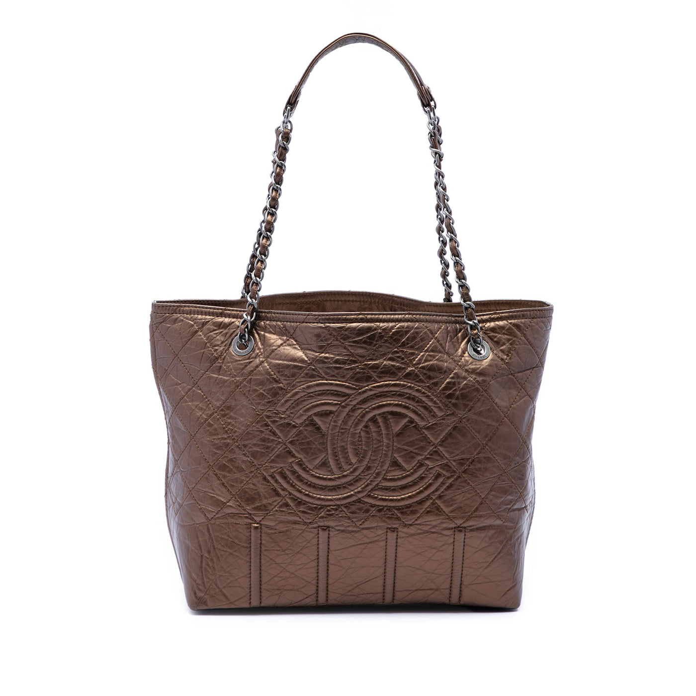Distressed Calfskin Shopping In Moscow Tote - Image 1