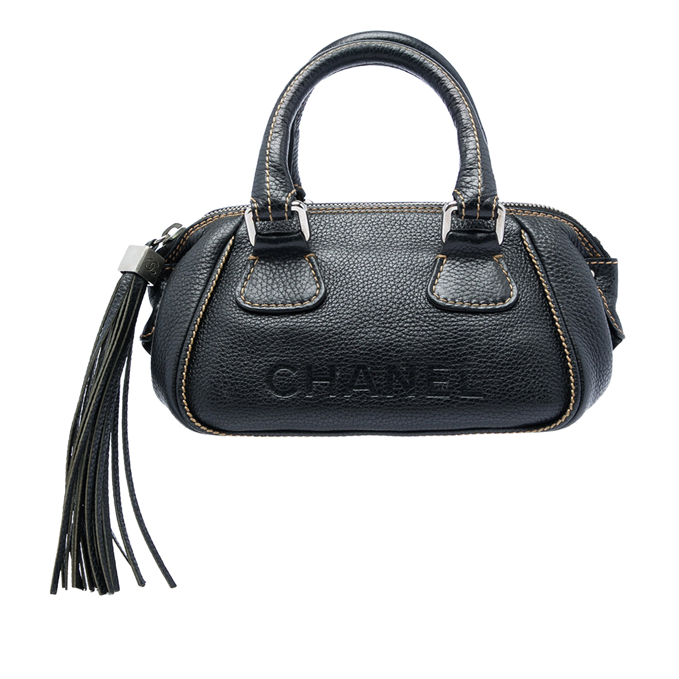 Grained Calfskin Tassel LAX Bowler Bag - Image 1