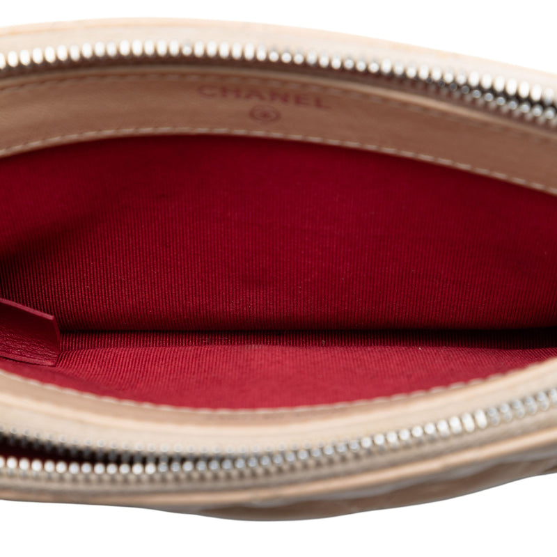 Bicolor Aged Calfskin Gabrielle Double Zip Clutch with Chain - Image 4