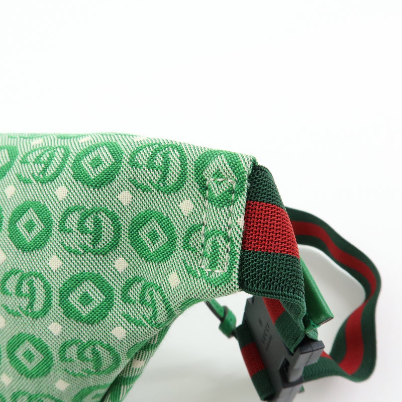 Gucci Childrens Belt Printed Gg Coated Canvas Green Bag