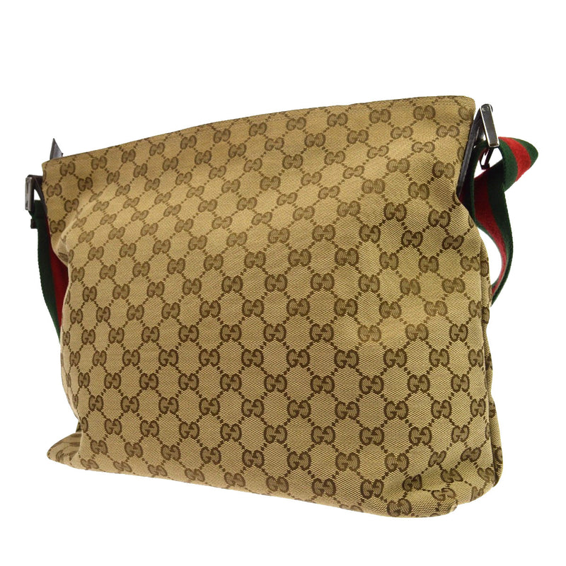Gucci Web Zip Gg Canvas Beige Bag