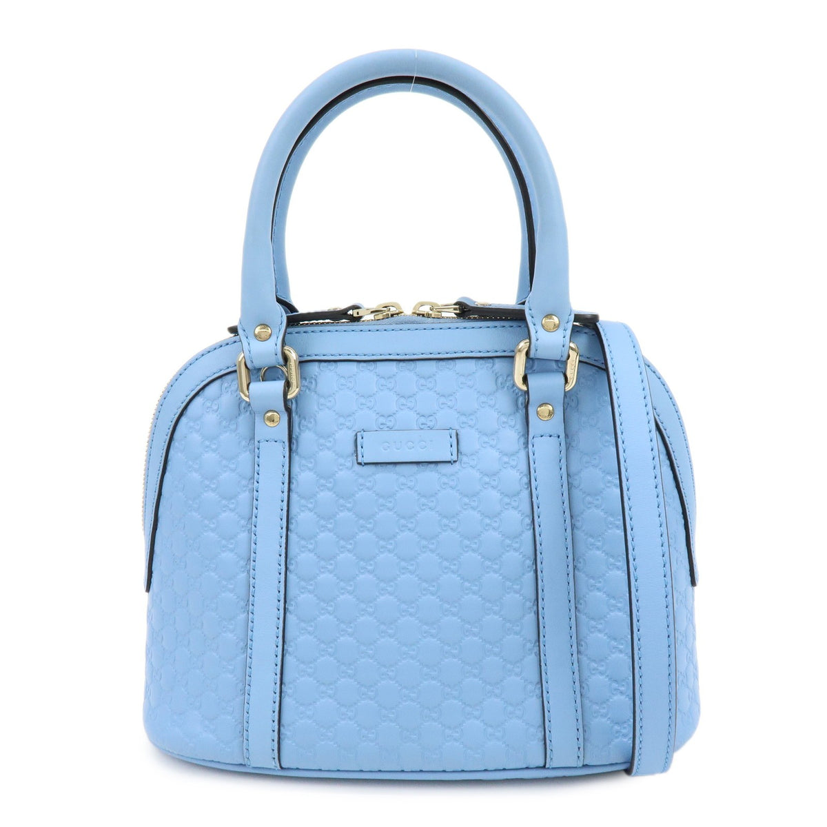 Gucci Convertible Dome Satchel Microguccissima Leather Blue