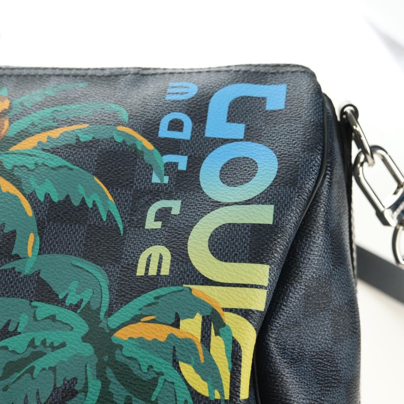 Louis Vuitton Keepall Bandouliere Limited Edition Damier Cobalt Jungle Blue Canvas Bag