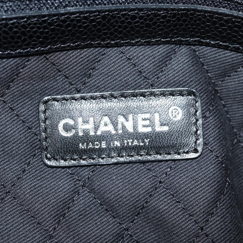 Chanel Optic Coco Bowler Printed Coated Canvas With Caviar Black Bag