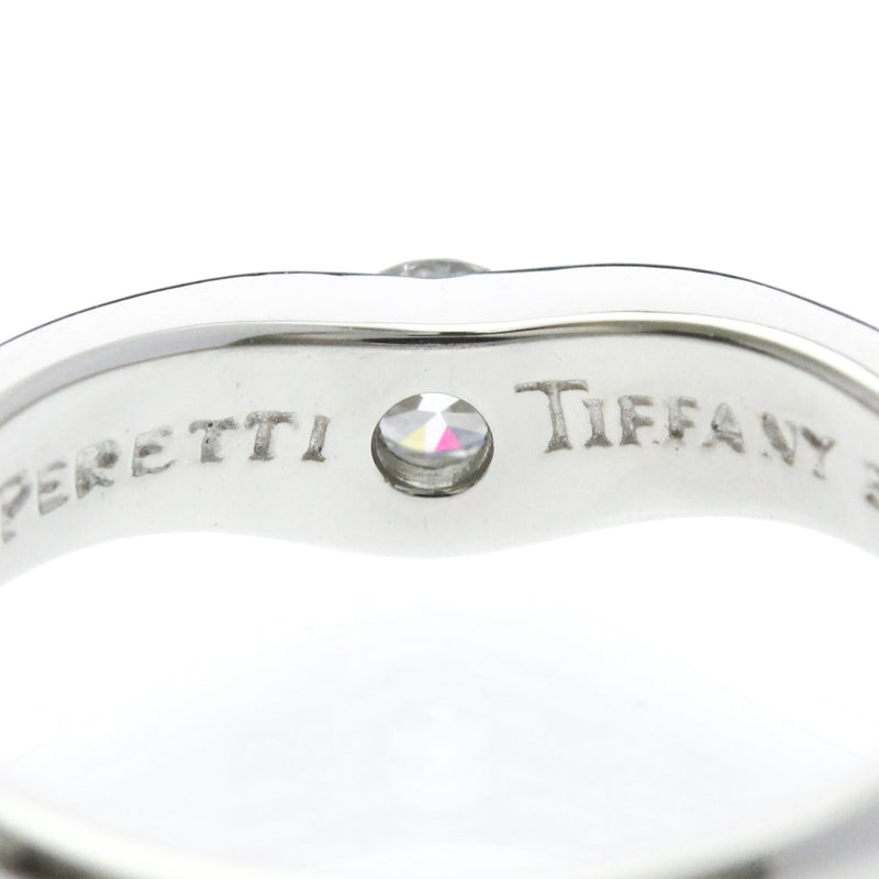 Tiffany & Co. Elsa Peretti Curved Wedding Band Platinum With Diamonds Silver Bijoux