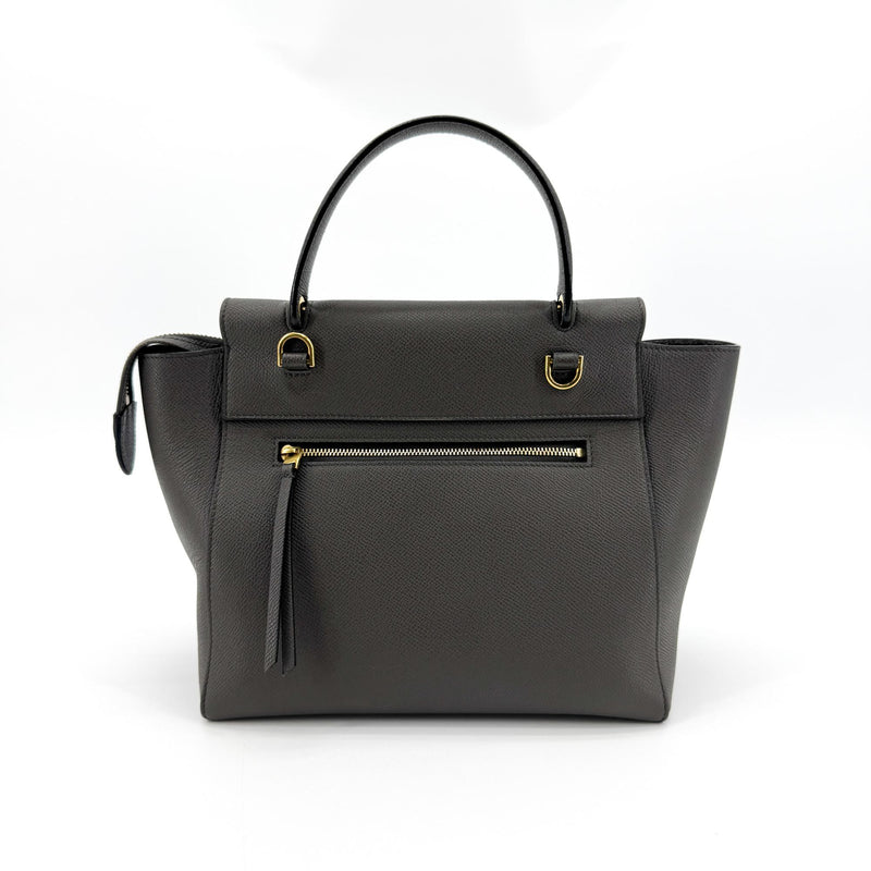 Celine Belt Calfskin Gray Leather Bag