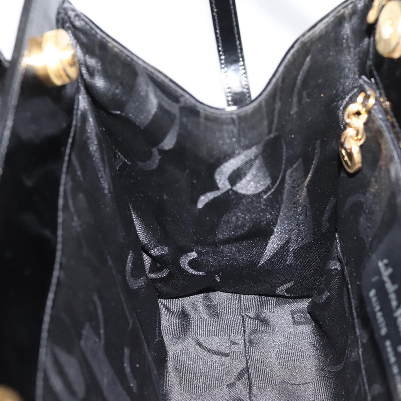 Salvatore Ferragamo Convertible Vara Bow Patent Leather Black Patent_leather Bag