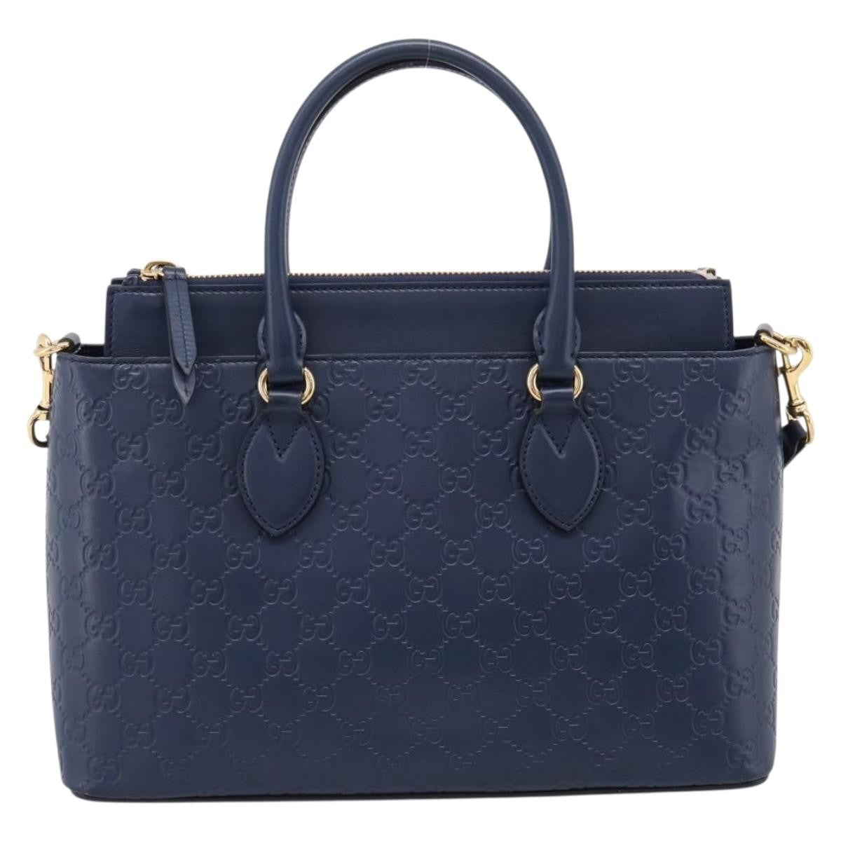 Gucci Linea A Convertible Guccissima Leather Navy Bag