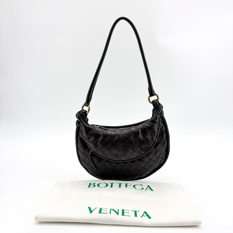 Bottega Veneta Gemelli Intrecciato Leather Black Bag
