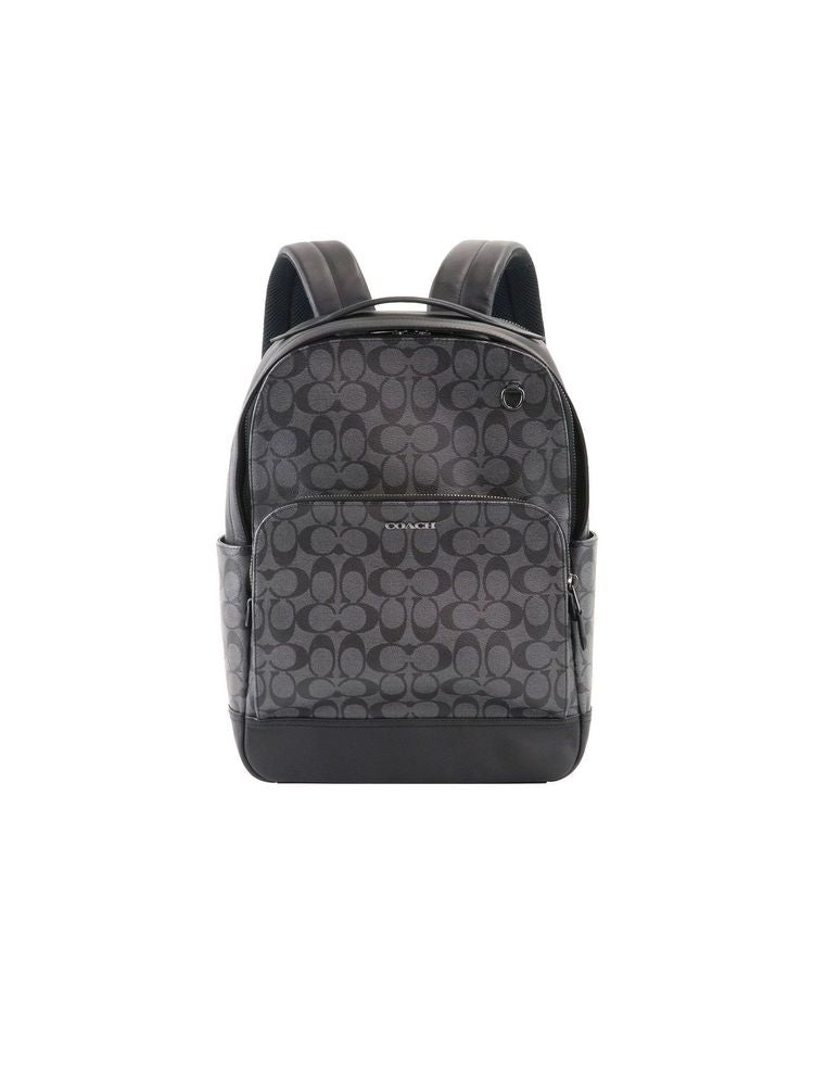 Coach Signature Coated Canvas Backpack — Gray