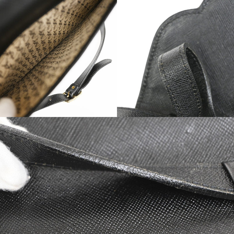 Saint Laurent Vintage Shoulder Bag Leather Black