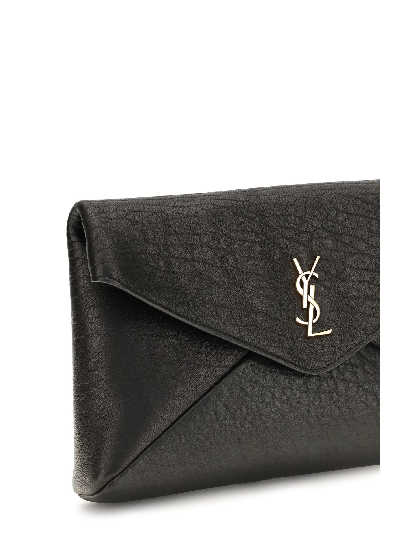 Saint Laurent Moira Clutch — Black Lambskin Wallet