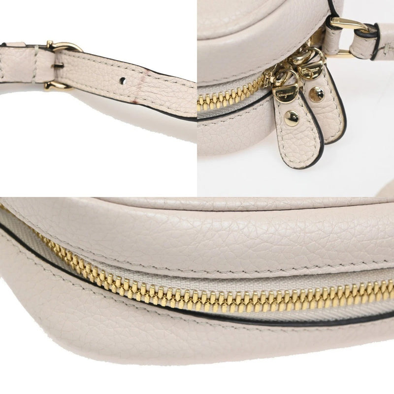 Salvatore Ferragamo City Camera Leather White Bag