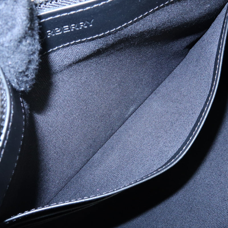 Burberry Logo Zip Printed Leather Black Bag