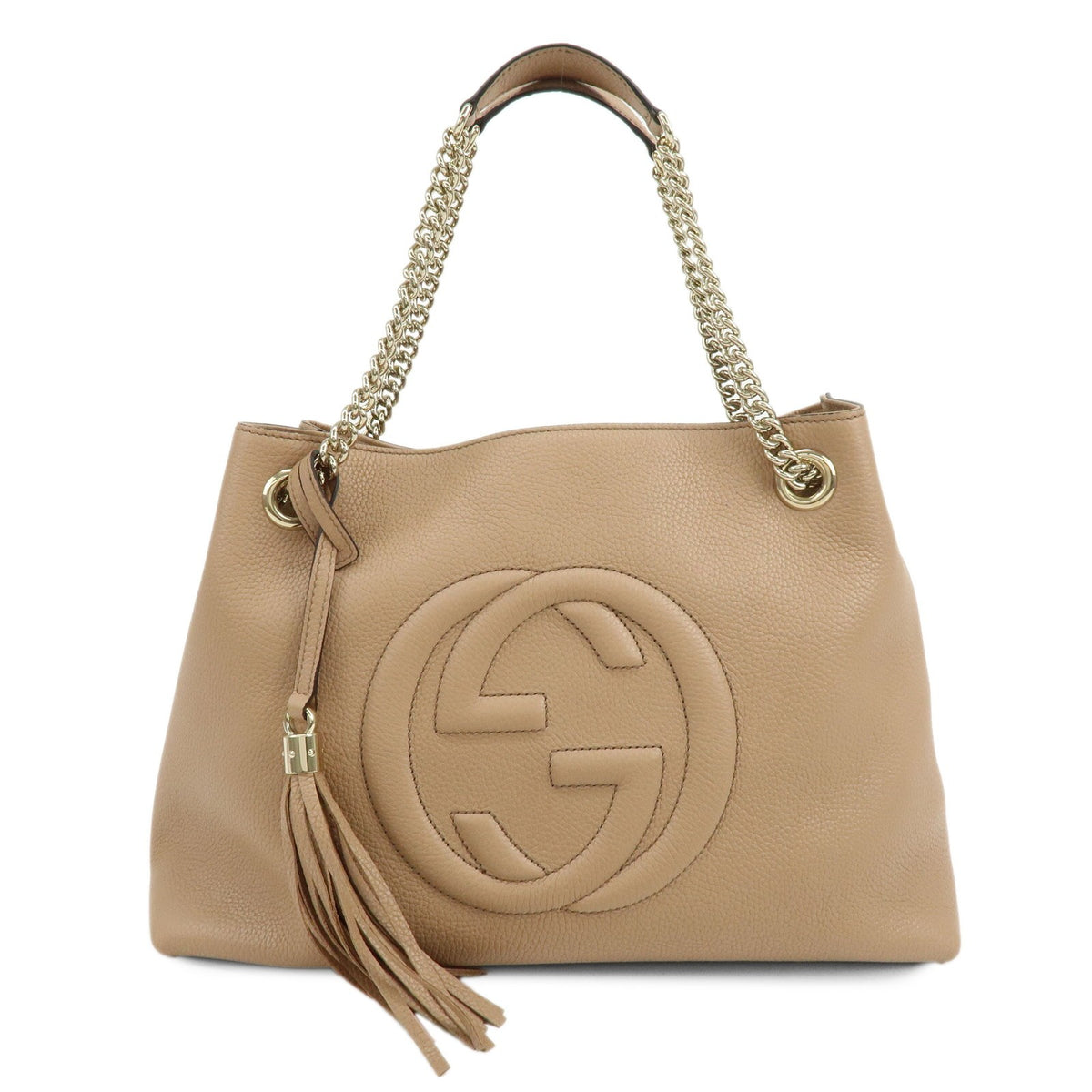 Gucci Soho Chain Strap Leather Beige Bag