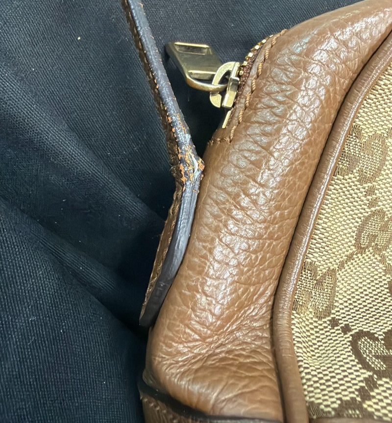 Gucci Bree Disco Gg Canvas With Leather Brown Bag
