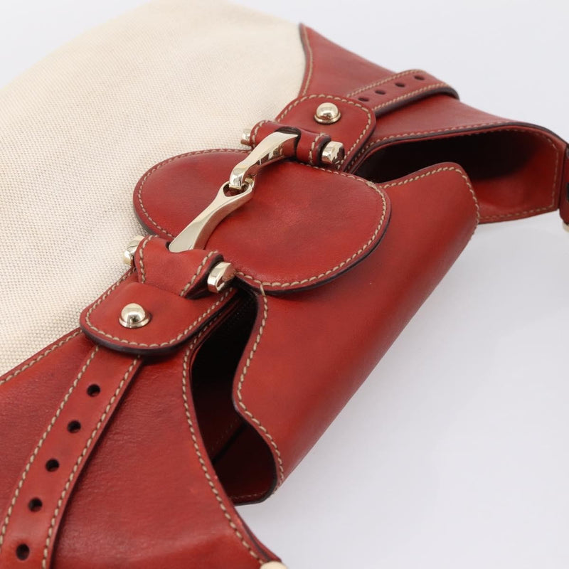 Gucci Horsebit Gg Canvas And Leather Beige Bag