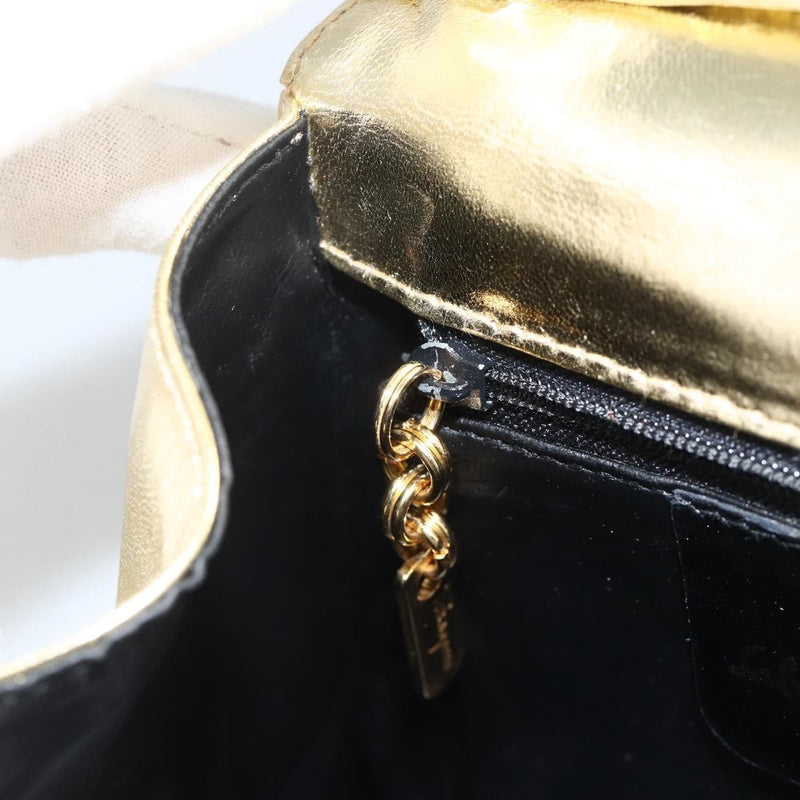 Salvatore Ferragamo Shoulder Leather Gold Bag