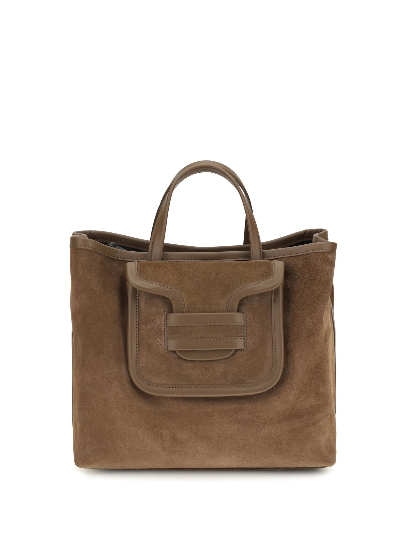 Pierre Hardy Alpha Day Tote Shoulder Bag — Brown Suede