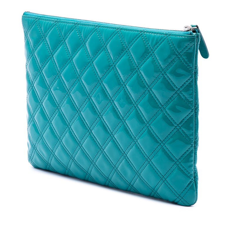 Medium Quilted Patent O Case Clutch - Image 2