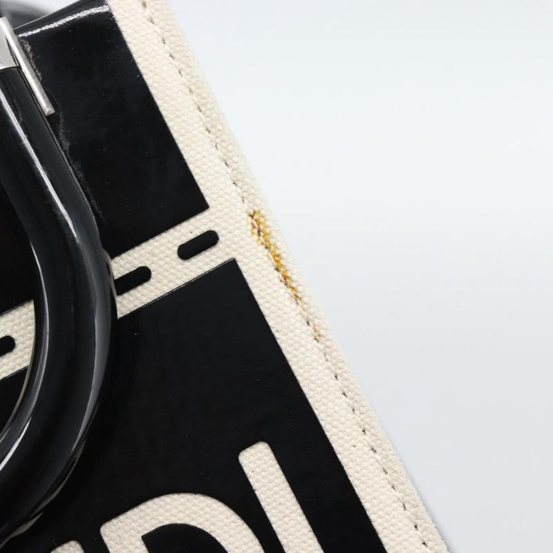 Fendi Sunshine Shopper Patent And Canvas Black Patent_leather Bag
