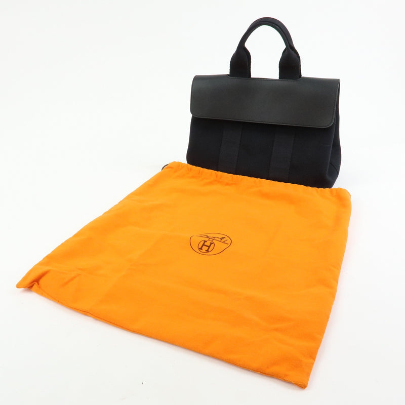 Hermes Valparaiso Toile And Leather Black Canvas Bag