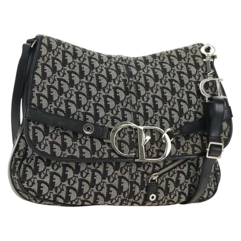 Christian Dior Vintage Cd Flap Messenger Diorissimo Canvas Black