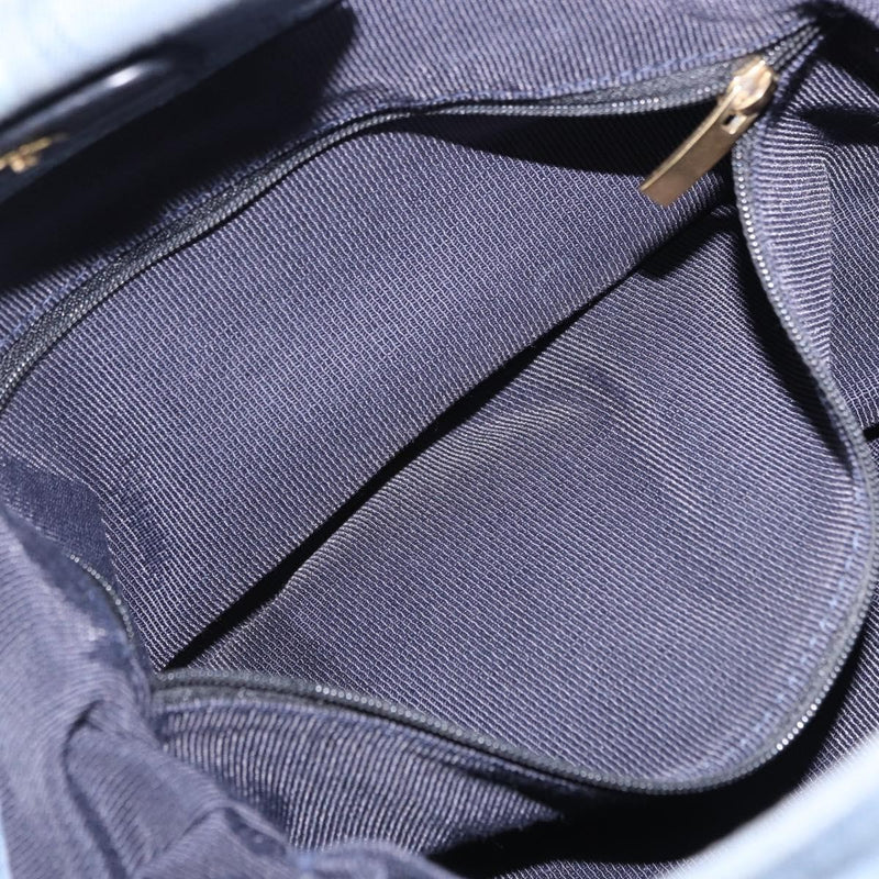 Salvatore Ferragamo Gancini Canvas Navy Bag