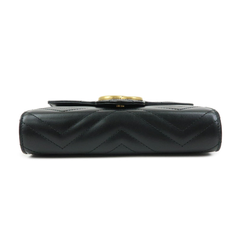 Gucci Gg Marmont Chain Matelasse Leather Black Bag