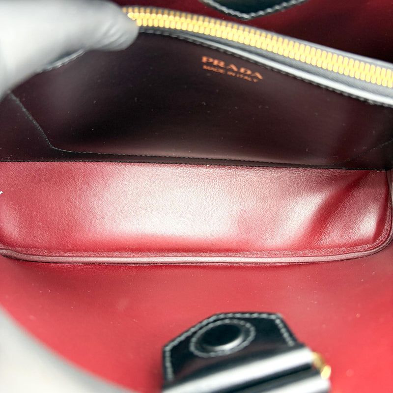 Prada Matinee Top Handle Saffiano Leather Black Bag