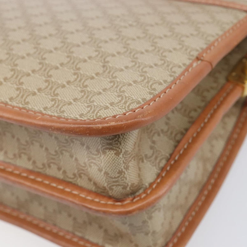 Celine Macadam Shoulder Canvas Beige Bag