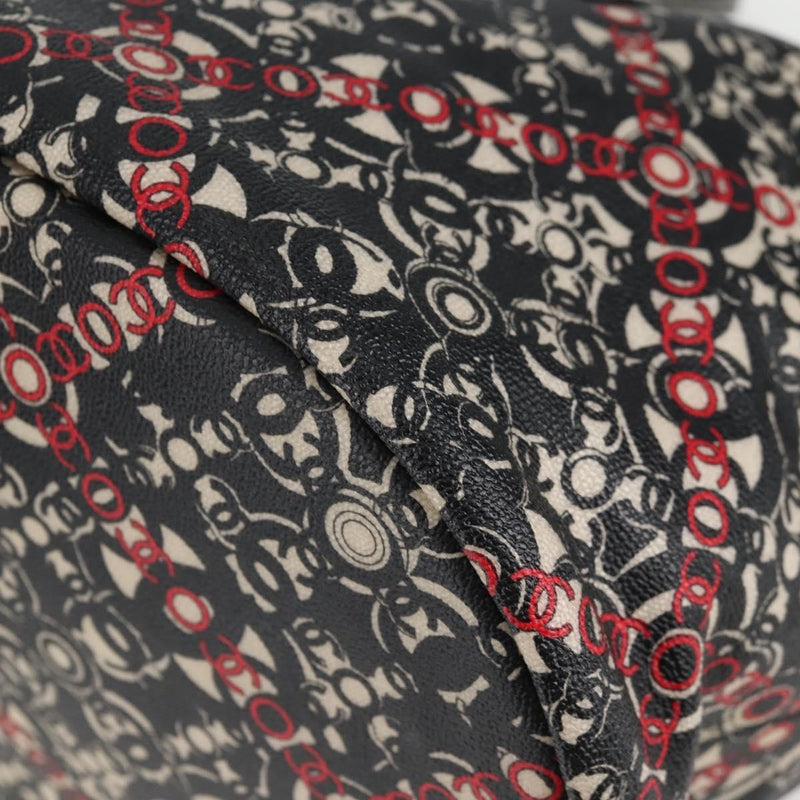 Chanel Optic Coco Bowler Printed Coated Canvas With Caviar Black Bag