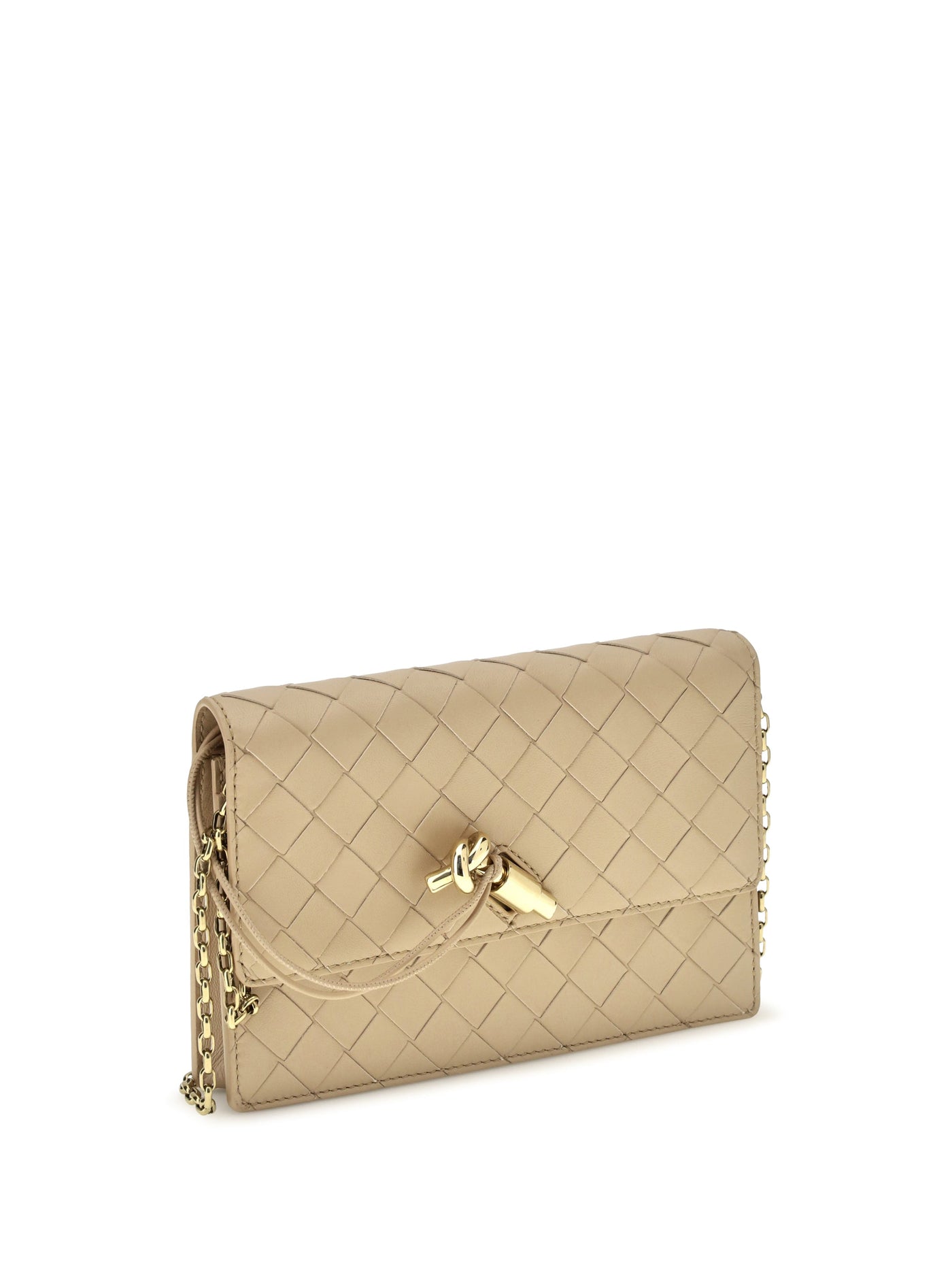 Bottega Veneta Crossbody Bag — Beige Lamb Leather
