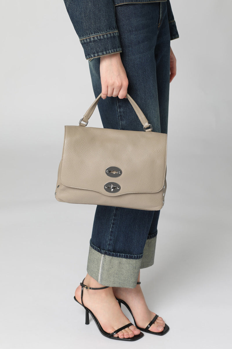 Zanellato Postina S Top Handle Bag — Beige Calf Leather