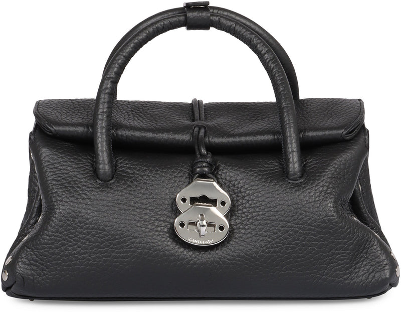 Zanellato Pebbled Leather Top Handle Bag — Black Cow Hide