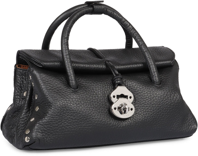 Zanellato Pebbled Leather Top Handle Bag — Black Cow Hide