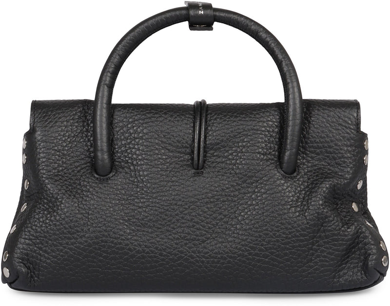 Zanellato Pebbled Leather Top Handle Bag — Black Cow Hide