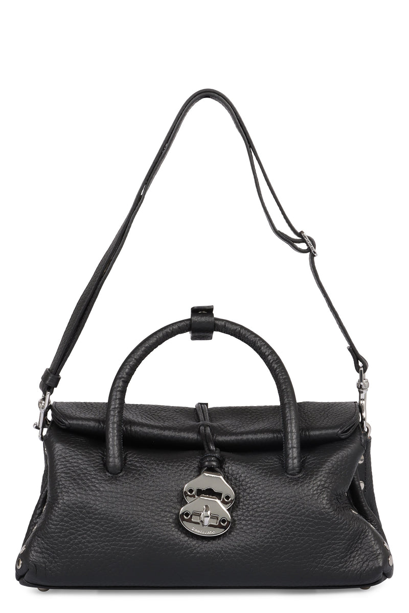 Zanellato Pebbled Leather Top Handle Bag — Black Cow Hide