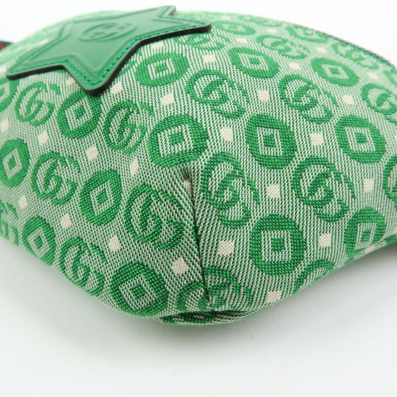Gucci Childrens Belt Printed Gg Coated Canvas Green Bag