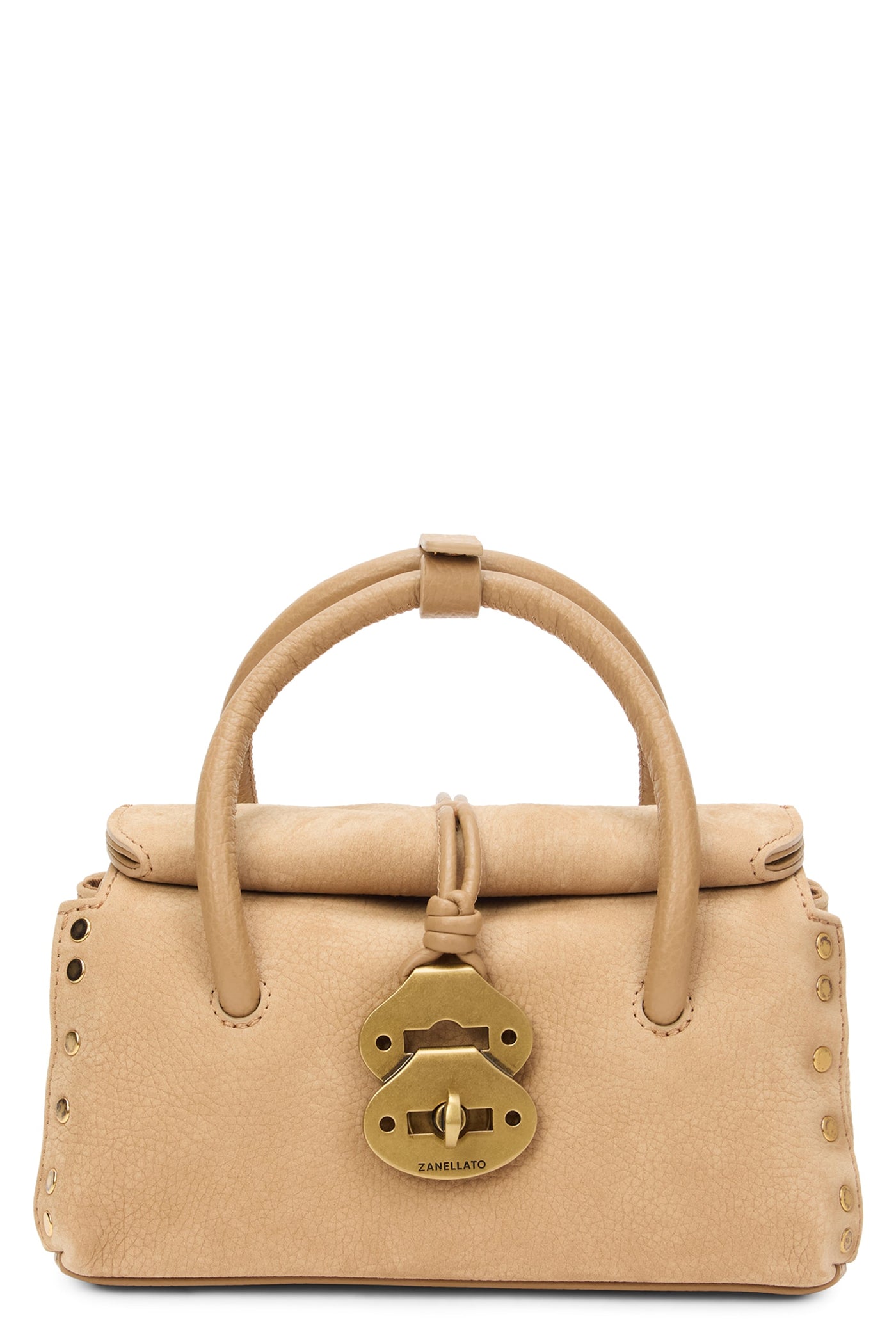 Zanellato Lambskin Leather Top Handle Bag — Beige