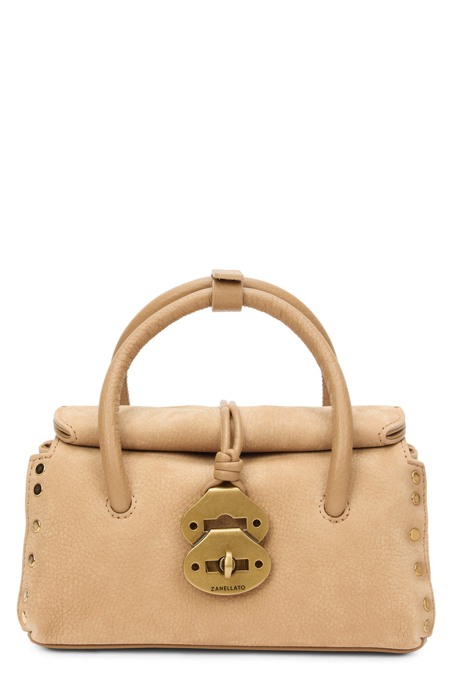 Zanellato Lambskin Leather Top Handle Bag — Beige