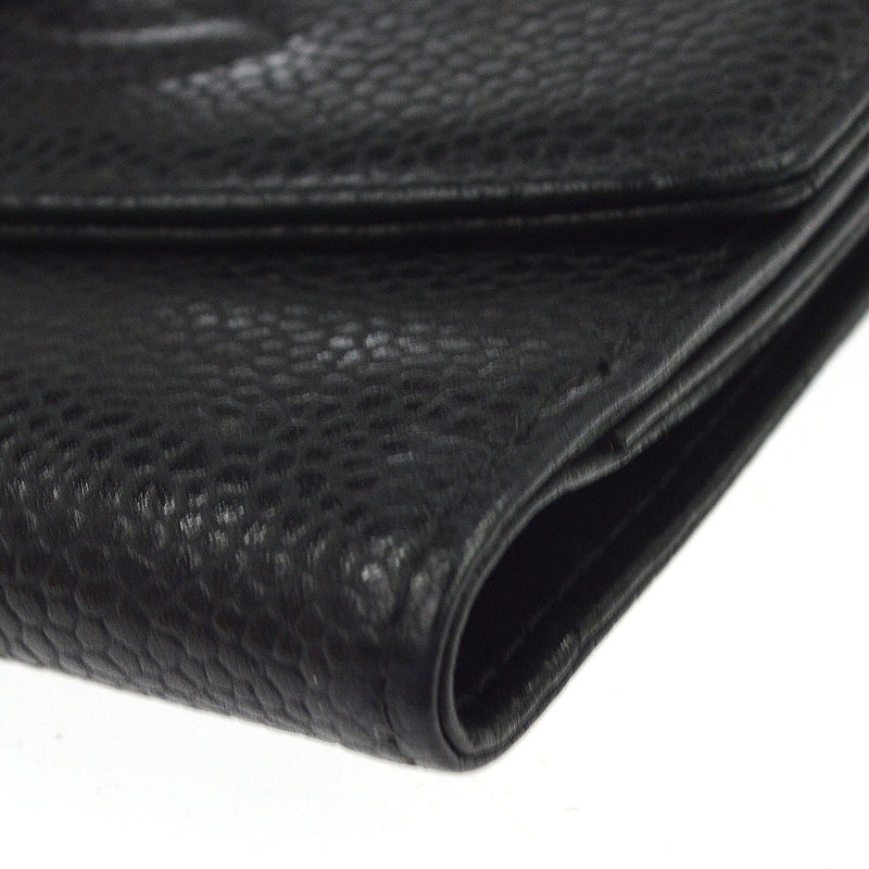 Chanel Vintage Timeless Bifold Caviar Black Leather Accessory