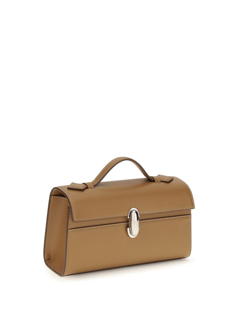 Savette Symmetry Pochette Shoulder Bag — Beige Calf Leather