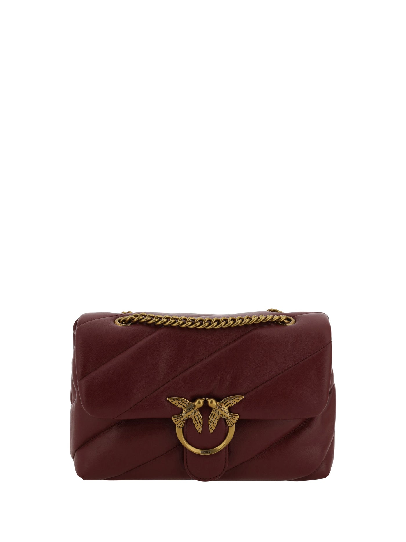 Pinko Love Shoulder Bag — Brown Calf Leather (bos Taurus)