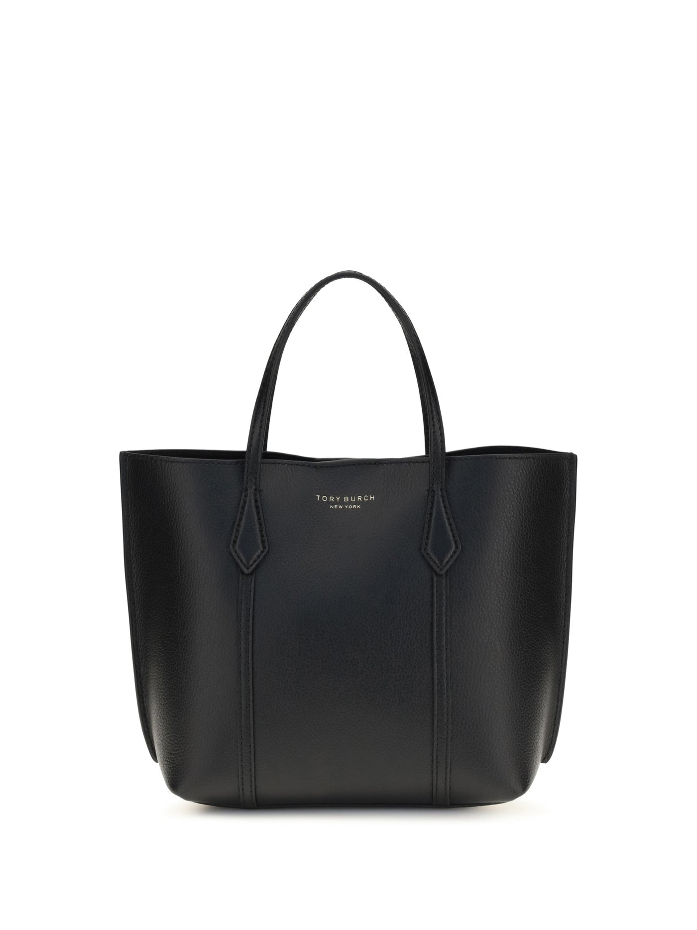 Tory Burch Perry Tote Bag — Black Calf Leather Bos Taurus