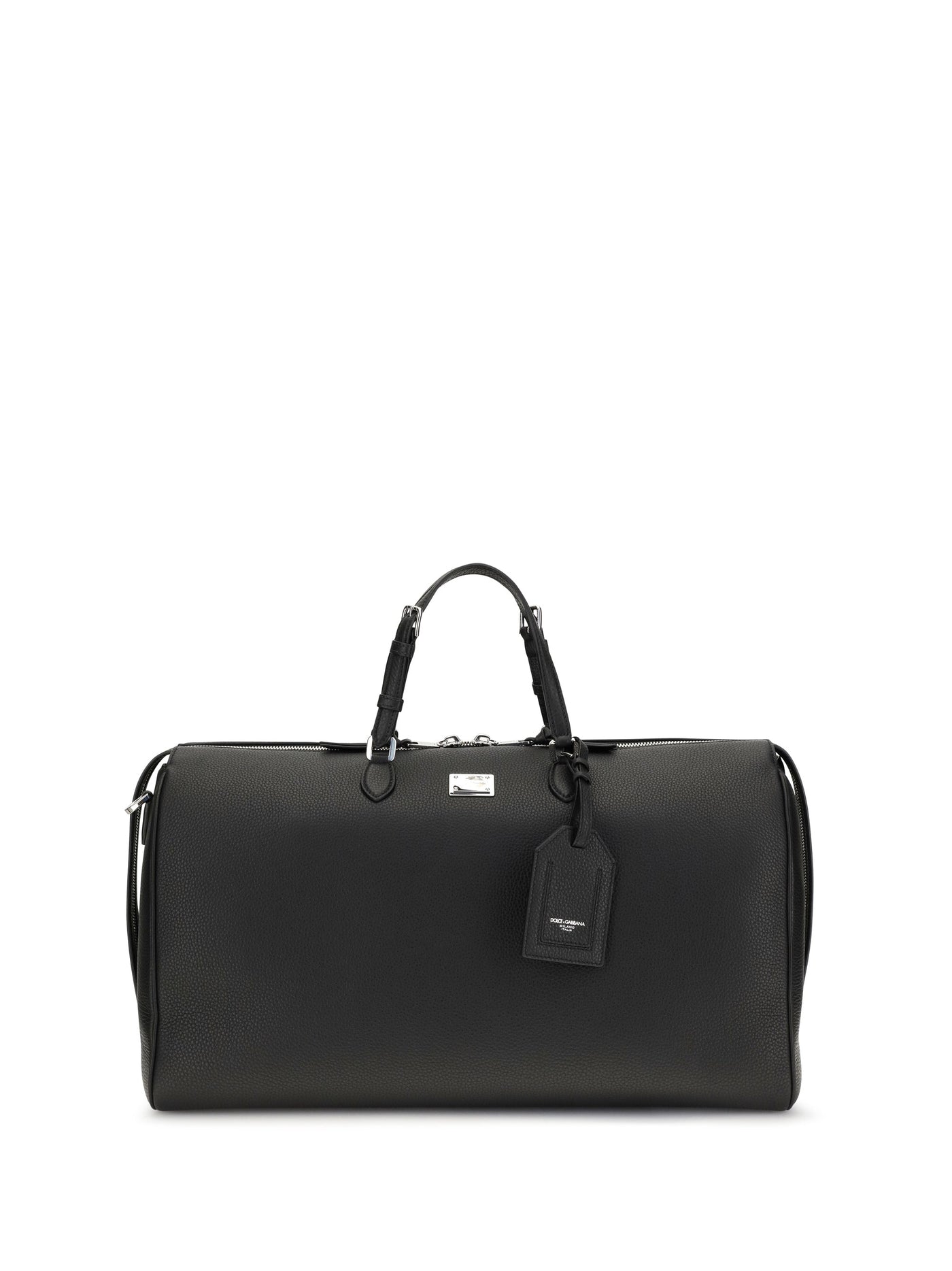 Dolce & Gabbana Vittoria Travel Bag — Black Calf Leather Bos Taurus; Pvc Top Handle