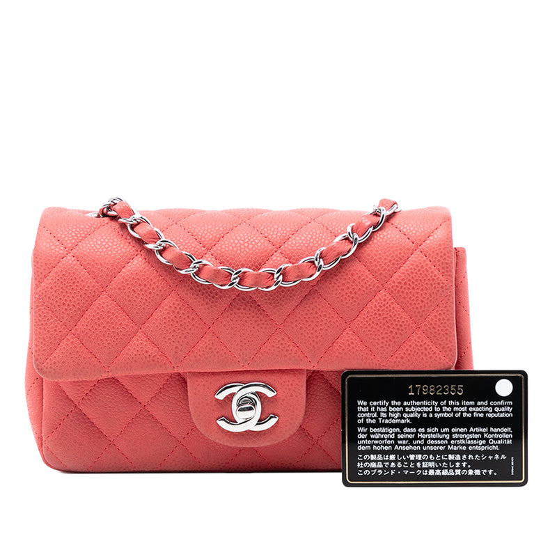 Mini Rectangular Classic Caviar Single Flap - Image 8
