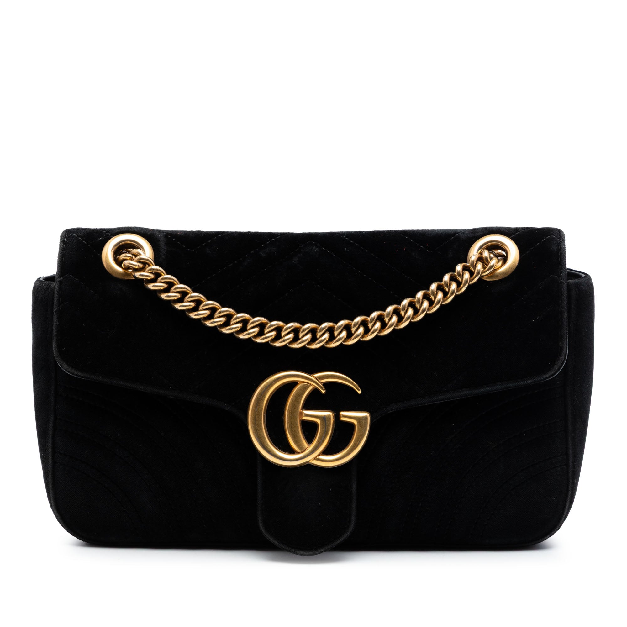 Medium GG Marmont Matelasse Velvet Shoulder Bag - Image 1