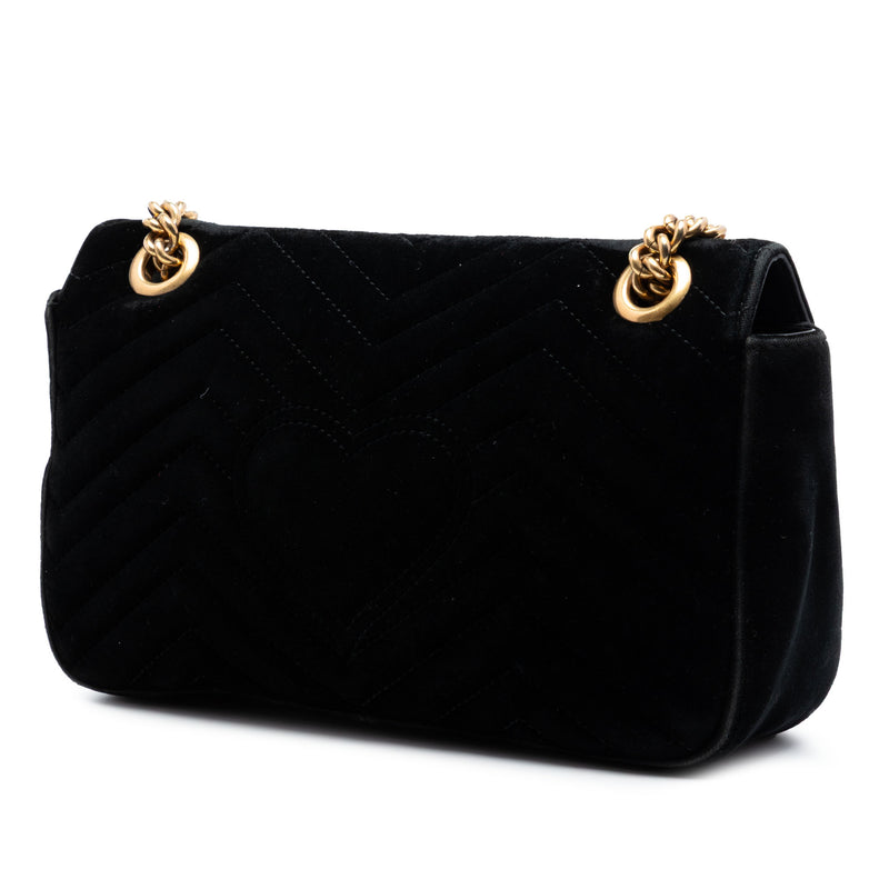 Medium GG Marmont Matelasse Velvet Shoulder Bag - Image 2