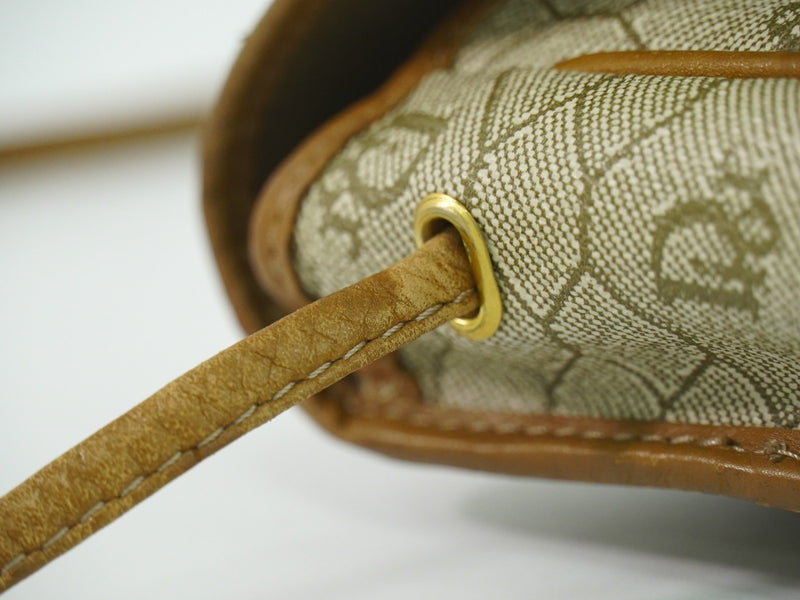 Christian Dior Vintage Honeycomb Canvas Beige Bag